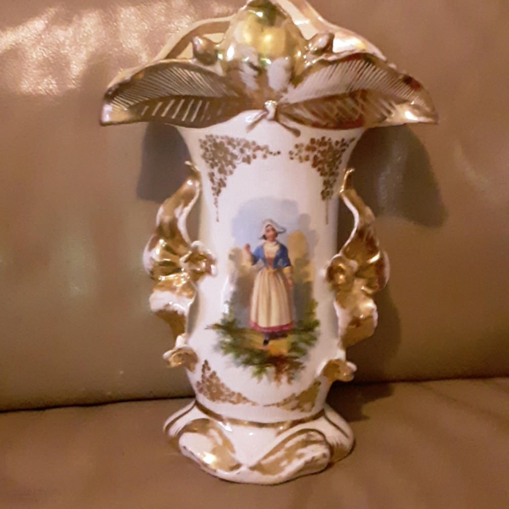 Antique Porcelain Cameo Vase